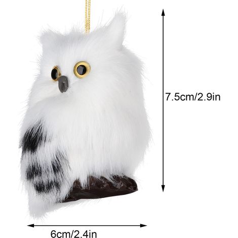 6 pièces ornement Animal fausse fourrure suspendu pour décoration d'arbre de noël maison sac à dos fête vacances hibou A (1/5)