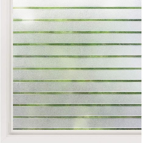 Film Fenetre Anti Regard Motif Rayure 90x200cm, Brise Vue Fenetre Electrostatique, Protection UV, Films pour Fenêtre Opaque, Film pour Vitre Décoratif pour Bureau Cuisine Salon (1/5)