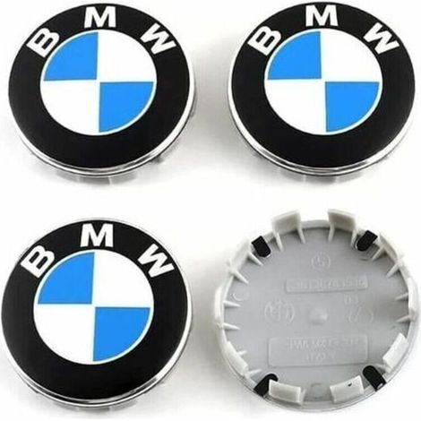 Cache moyeux automobile 4 pièces, diamètre 68 mm, en ABS bleu, compatible avec BMW (1/4)