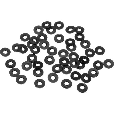 60Pcs Assorted Black Rubber Washers Kit M5 5mm ID 11mm OD 1.6mm Thickness Flat Rubber Washers for Shower Hose for Domestic Screws/Taps (1/5)