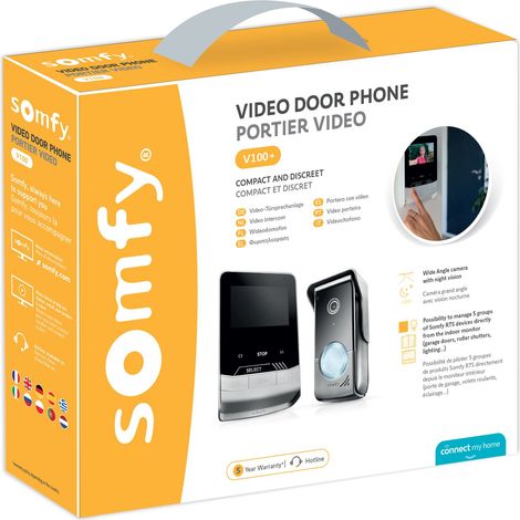 SOMFY 1870535 - Visiophone V100 + pour piliers étroits - Moniteur Écran 4,3 Pouces — vue 2