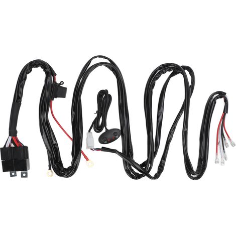 200 cm langer LED-Arbeitsscheinwerfer-Kabelbaum mit Fern- und Abblendlicht, Relais-Schalter für Offroad-Motorräder und Transporter (1/5)