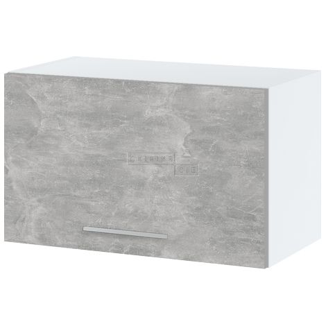 Meuble haut SLIM de cuisine Bellissi Beton Naturel 1 porte relevable L 60 cm -  Porte avec poignée apparente  Grey