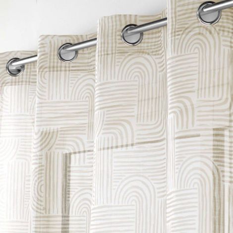 Rideau voile sable 140 x 240 cm Pandore blanc (1/3)