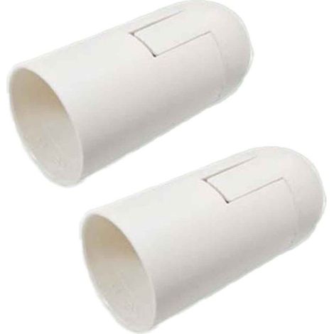 2 Pezzi Portalampade E14, Portalampada in Termoplastico Bianco Slim Cilindro