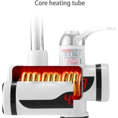 Robinetterie cuisine,Robinet chauffe eau électrique instantané sans réservoir,affichage de la température,pour la cuisine,puissance (1/4)