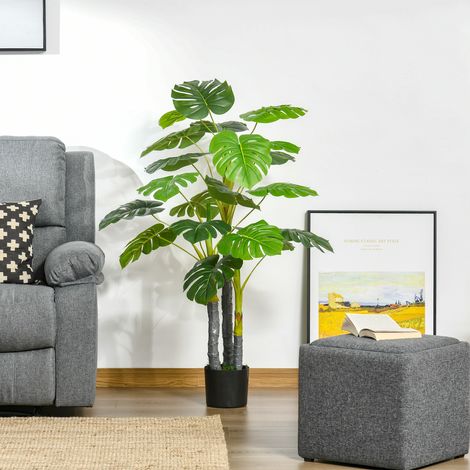 Arbre Tropical Décoratif Hauteur 120 cm avec 20 Feuilles pour Maison, Salon, Chambre Verte