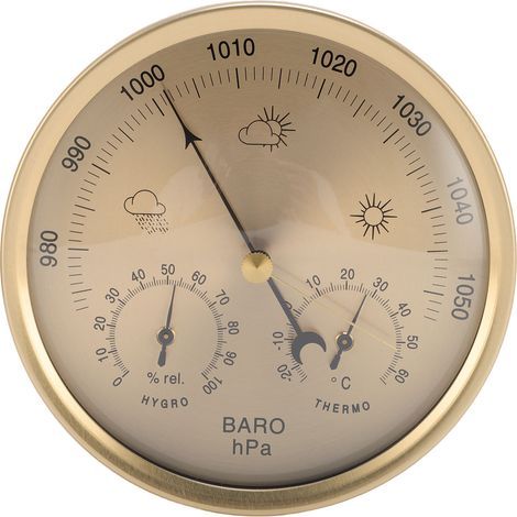 Thermomètre baromètre hygromètre 3 en 1, mouvement mécanique, Type cadran, Station de prévisions météorologiques pour intérieur et extérieur (1/4)