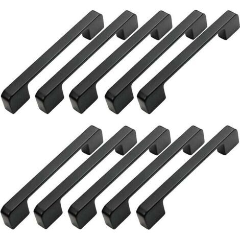 10 Möbelgriffe, 96 mm Lochabstand – Schwarze Küchentürgriffe, Stangengriffe, Schwarze Küchengriffe, 96 mm