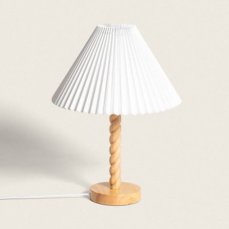 Lámpara de Mesa Madera Moorea Blanco