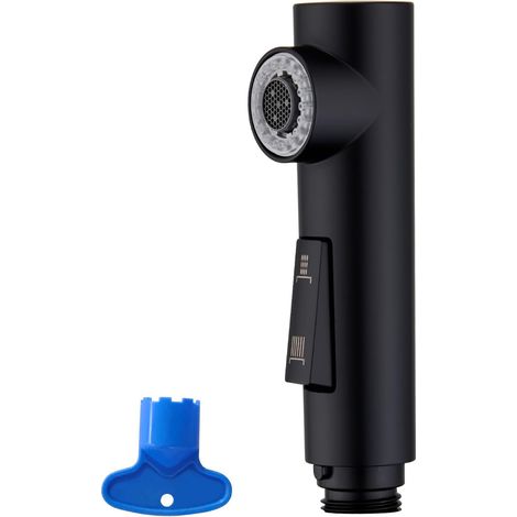 Pièce de rechange pour Robinet de cuisine, Uniquement pour raccord G1/2" 2 fonctions pour Robinet d'évier extensible, Tête de pulvérisation de rechange, Robinet de Cuisine Aérateur, Noir (1/5)