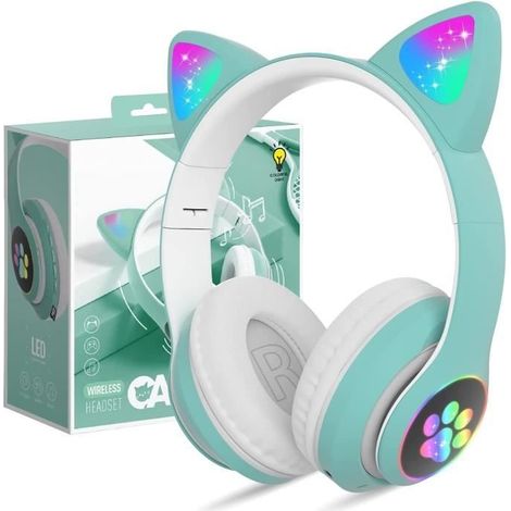 Casques sans Fil Bluetooth pour Enfants,Oreille de Chat Mignonnes Casque Pliable Audio sans Fil pour Enfants Bluetooth 5.0 A230 (1/4)