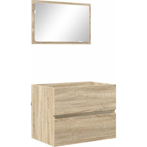 vidaXL  Bathroom Furniture Set  with Drawer Sonoma Oak Engineered Wood