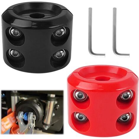 Sollbry Bouchon De Treuil En Caoutchouc, Bouchon De CâBle De Treuil, Protecteur De CâBle éTanche Accessoires De Crochet De CâBle pour Atv Utv Treuils Tout-Terrain Avec Clé Allen(Noir + Rouge) (1/5)