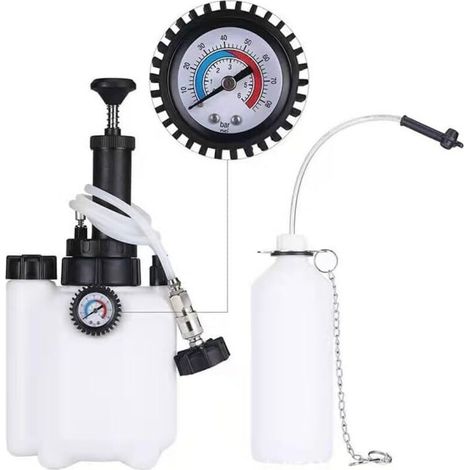 3-Liter-Bremsentlüftungsset, Bremsflüssigkeitswechsler mit 1-Liter-Entlüftungsflasche und Standard-E20-Adapter, Bremsentlüftungsset für die meisten Modelle in Europa erhältlich.