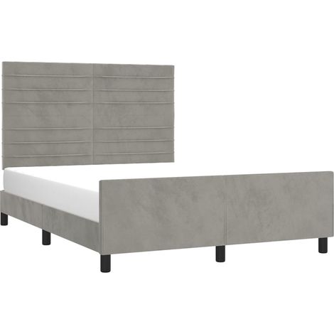 Giroletto senza Materasso Grigio Chiaro 140x190 cm Velluto vidaXL (1/5)
