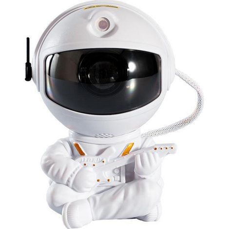 Projecteur astronaute avec ciel étoilé et touches de blanc. (1/5)
