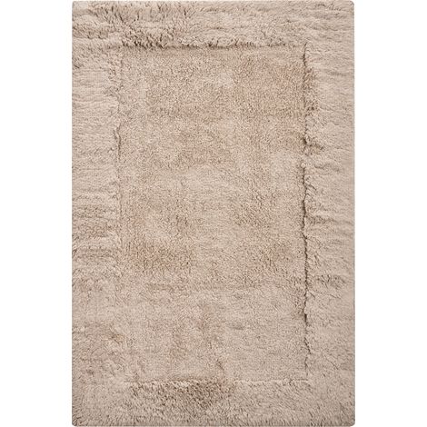 Alfombrilla de baño moderna de algodón forma rectangular 60 x 90 cm patrón decorativo accesorios de baño marrón claro Babail