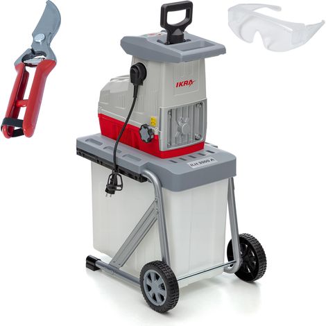 IKRA biotrituratore elettrica ILH 3000 A, silenziosa e robusta, 3000W, incl. cesoie & occhiali protettivi (1/5)