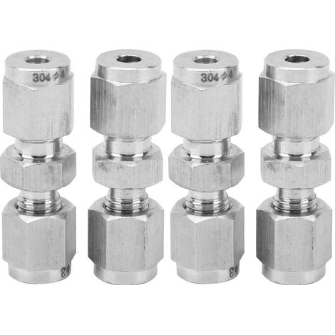 4 Kompressionsrohradapter, Edelstahl 304, Doppelkompressionsring-Reduzierring, gerader Ф3/Ф4-Reduzierring (1/5)