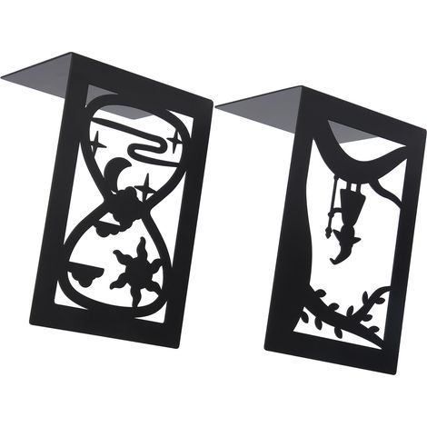 2 serre-livres en métal pour bureau, étagère, rangement de livres et documents, séparateur, fournitures de loisirs créatifs (Elfe de la forêt, sable et verre) (1/5)