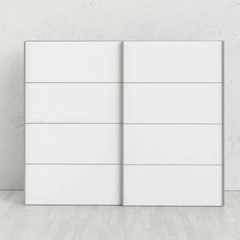 Dmora - Armario 2 puertas Calixte, Muebles de dormitorio, Vestidor, Armario de ropa, 243x64 h202 cm, Blanco (1/5)