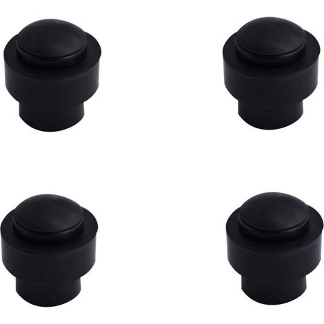 Türstopper aus schwarzem Aluminium, 4er-Set
