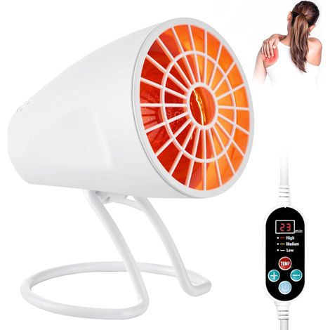 Lampe Infrarouge Chauffante 100W, Lampe à Lumière Rouge pour la Maison, avec Minuterie 10–90 min, Réglable 30°–60° (1/5)