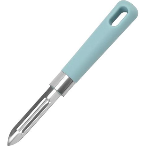 Pelador de verduras con rallador, verde + rosa + azul (1/5)