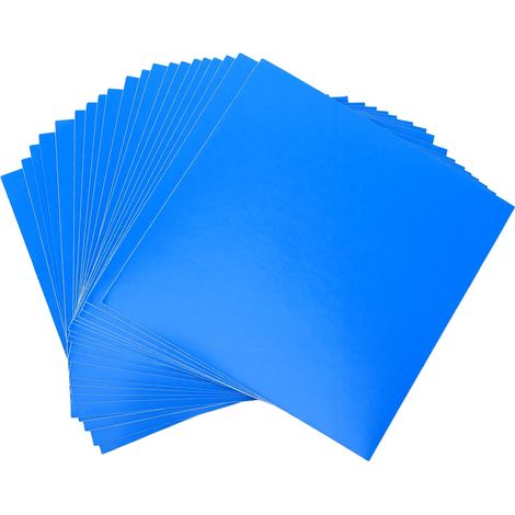 Kit de réparation de 20 patchs carrés autocollants en PVC bleu pour piscine, bouée gonflable, matelas pneumatique, bateau ou tente. (1/5)