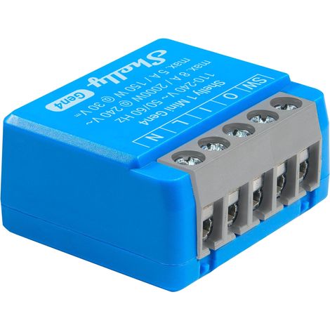 Shelly 1 Mini Gen4 1-Kanal-Relais WLAN-gesteuerter Smart-Schalter max. 8A, WLAN, Matter, Zigbee, BT, unterputz (1/5)