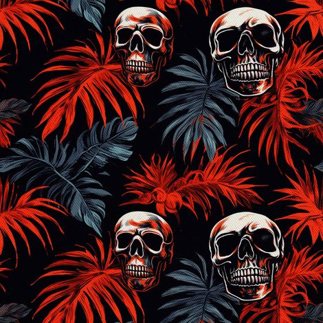 Tela Oxford decorativa para exteriores - Motivo de calavera I DX4974 (1/5)