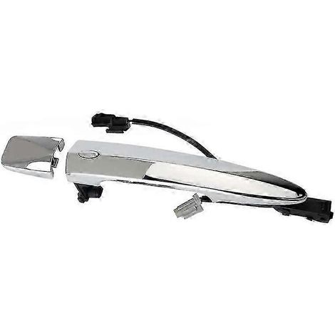 Poignée de porte extérieure avant droite (806461AA0A) compatible avec Nissan Leaf, Sentra, Maxima et Murano, en plastique chromé. (1/4)