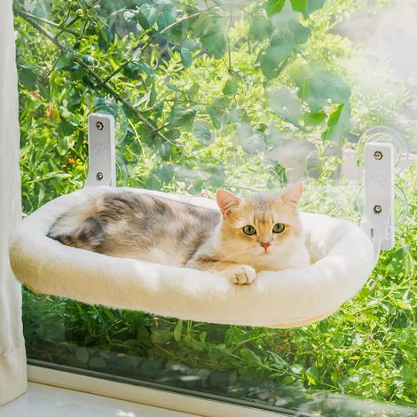 1 Hamac Chat Fenêtre, 60x36cm Pliable, Cadre Métal Robuste, Support 18kg, Pour Salon (1/5)