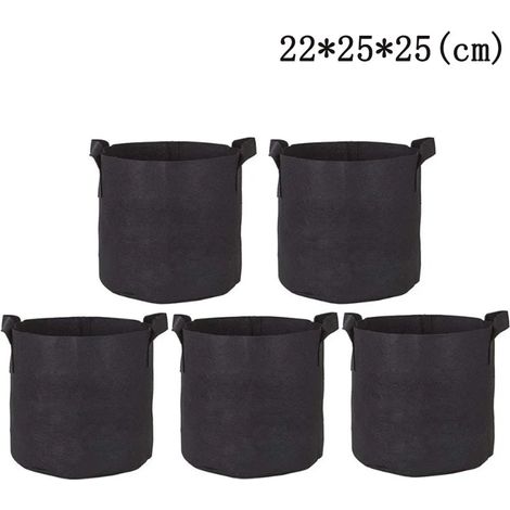 Bolsa de plantación, 5 unidades bolsa de cultivo de plantas, bolsa de plantación de tela no tejida con asas para patatas, tomates y fresas (1/4)