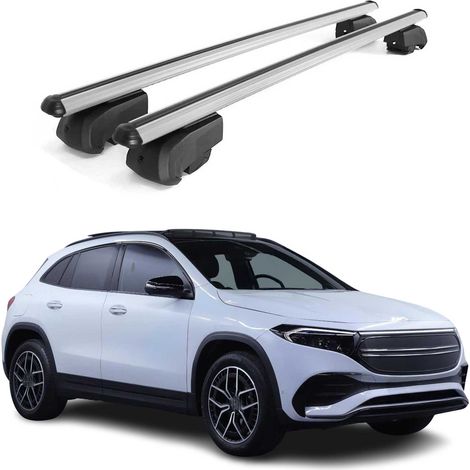 OMAC Barres de toit en aluminium pour Mercedes EQA H243 2022-2026 – City Crash – ISO/PAS 11154:2006 – Antivol inclus – Charge max 75 kg – 2 barres Argent (1/4)