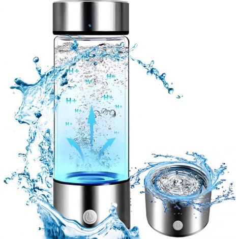 Hyperhydration – Wasserstoffgenerator – 420 ml – Gesundes Wasser – Wasserflasche – Wasserfilterflasche – Tragbar – Glaswasserflasche – Wassergenerator (1/5)