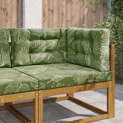 Sofakissen für draußen 3 pcs Blattdesign Polyester