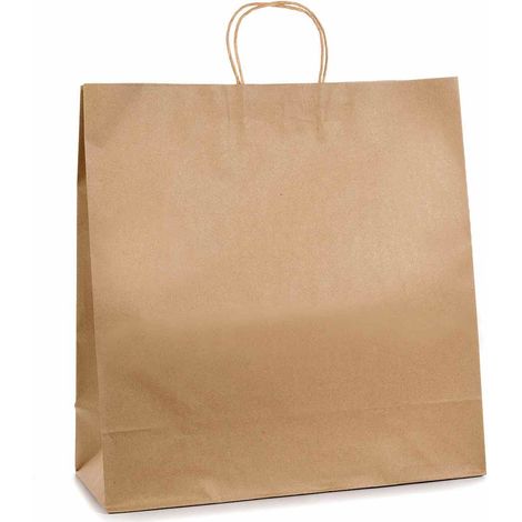 Sacchetti / buste giganti in carta naturale kraft riciclata con manico ritorto, set da 15 pezzi, cm 45,5 x 17 x 47 H