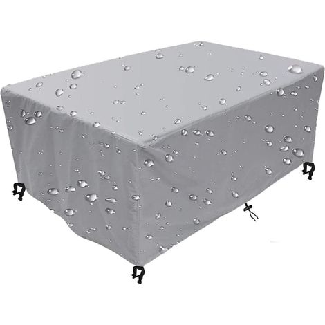 Copertura per mobili da giardino 90x90x75cm 420D Oxford argento Copertura per tavolo da giardino rettangolare Telo di protezione Tavolo da giardino Mobili da esterno Impermeabile Antivento Anti-UV (1/5)