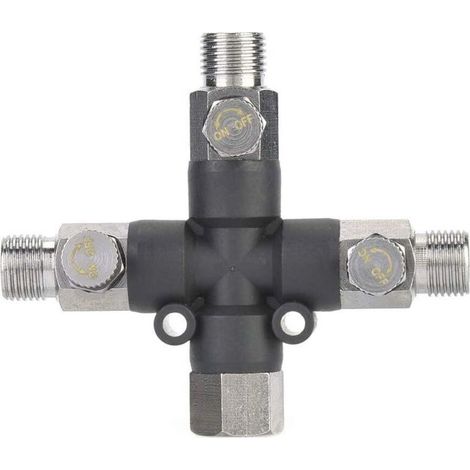 1/8-inch Metal Three-Way Spray Gun Mounting Accessories for Air Compressor Adapter Adjustable Airbrush Connector Other Art Supplies (1/4)