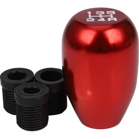 Pommeau de levier de vitesse universel rouge pour voiture, 5 vitesses, manuel (1/5)