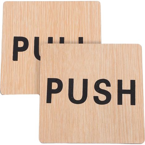 Panneaux de Poussée en Bois pour Porte en Verre, Lot de 2pcs, Design Simple, Facile à Utiliser, pour Espaces Commerciaux et Bureaux (1/5)