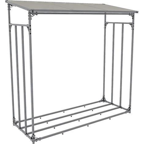 Leñero, estante soporte de leña para chimenea 165x165 cm en aluminio lacado antracita 100003585 (1/5)