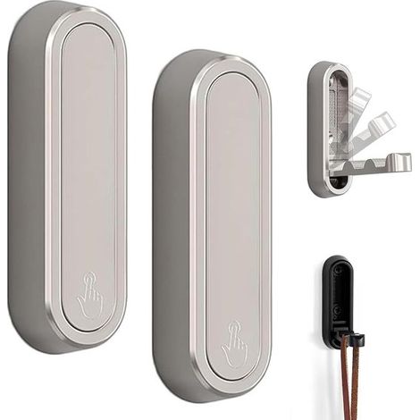 Faltbarer Wandhaken 2er-Pack Wandhaken aus Zinklegierung 90 Klapphaken Unsichtbarer Kleiderhaken Geeignet für Büro und Küche 74 x 24 x 12 mm Silber (1/5)