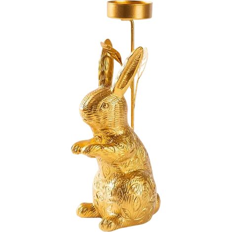 Bougeoir Pilier en Forme de Lapins, Chandelier de Vacances pour centres de Table de Pâques et décorations d ' intérieur, Sculpture de Lapins (1/5)