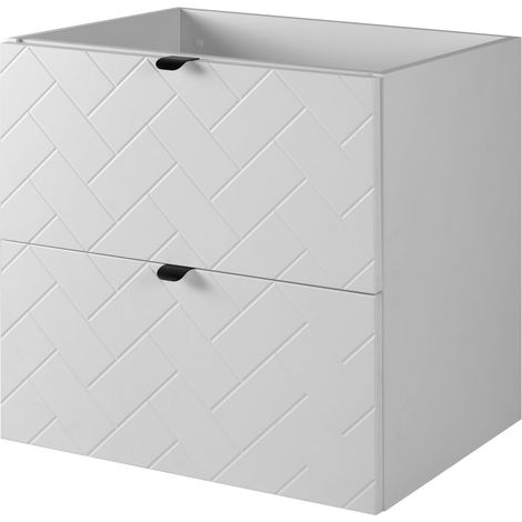 Mobile da bagno, Bianco Opaco, 60 x 57 x 46 cm, Maniglie Nere (1/5)
