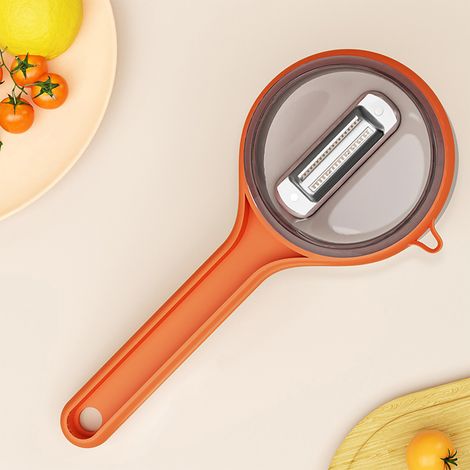 Gemüse- und Obstschäler mit Aufbewahrungsbehälter, multifunktional für die heimische Küche und die Orangenküche (1/5)