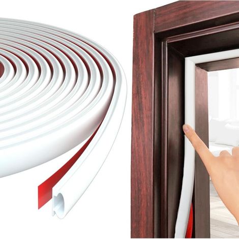 Türdichtungen, selbstklebende Gummitürdichtungen für Türen und Fenster, Schalldämmung (weiß, 6 Meter) (1/5)
