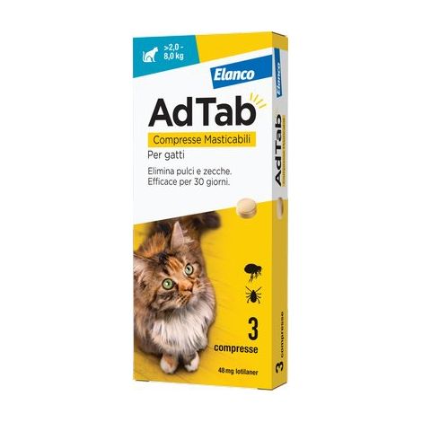 ANTIPARASSITARIO ADTAB GATTI ELANCO - KG  2/8 CF=PZ 3- 1 confezioni
